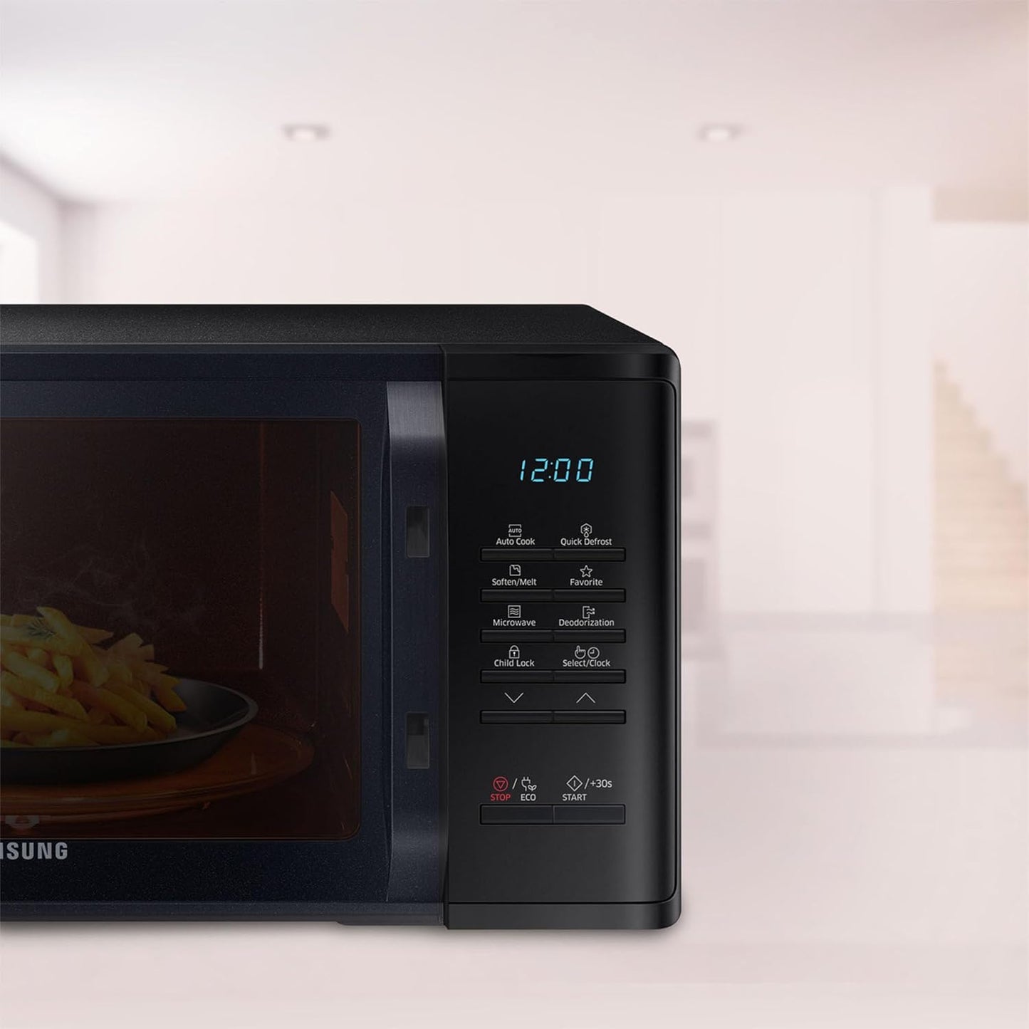 OPTI-Samsung 800W 23L Standard Microwave MS23K3513AK - Black