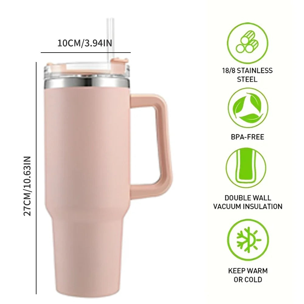 OPTI-40oz Tumbler Vacuum Insulated Thermos Custom Travel Cup Stainless Steel Water Bottle Coffee Mugs With Handle Outdoor Drinkware