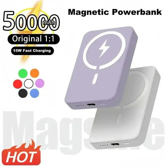 OPTI- 50000mAh Power Bank 20W Powerbank Magnetic Wireless Fast Charging External Battery Pack Type-C For iPhone13 14 15 Xiaomi SAMSUNG