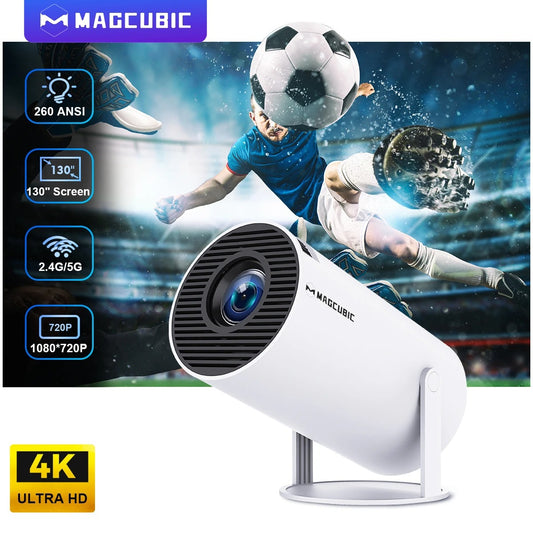 OPTI-Magcubic Projector Android 11 4K 1280*720P HY300 Dual Wifi 260ANSI 180°flexible BT5.0 Cinema Outdoor Portable Projetor HY300 Pro