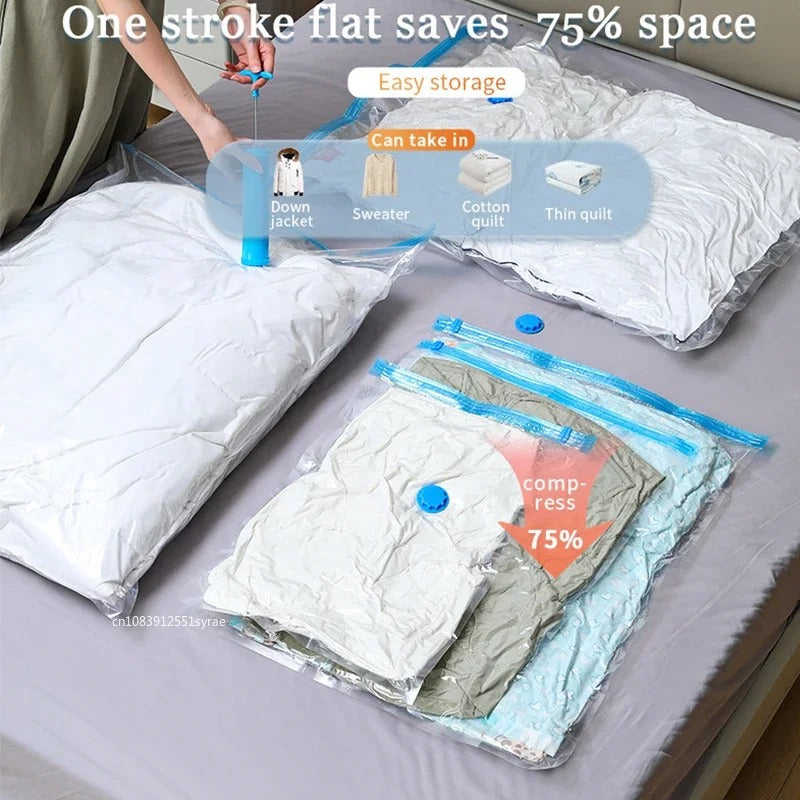 OPTI-Vacuum Storage Bags Wardrobe Organizer Vacuum Seal Bag Space Saving Bags for Clothes Pillow Blanket Travel Vacuum Bag Package