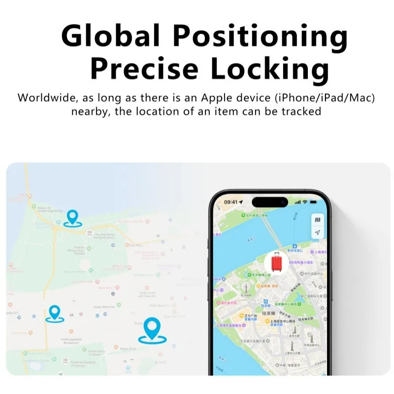 OPTI-Long Distance Mini Tracker Anti-lost Key Finder Smart Wallet Locator Find My (iOS Only) For Air-Tag Pets Cats Dogs Kids Luggage