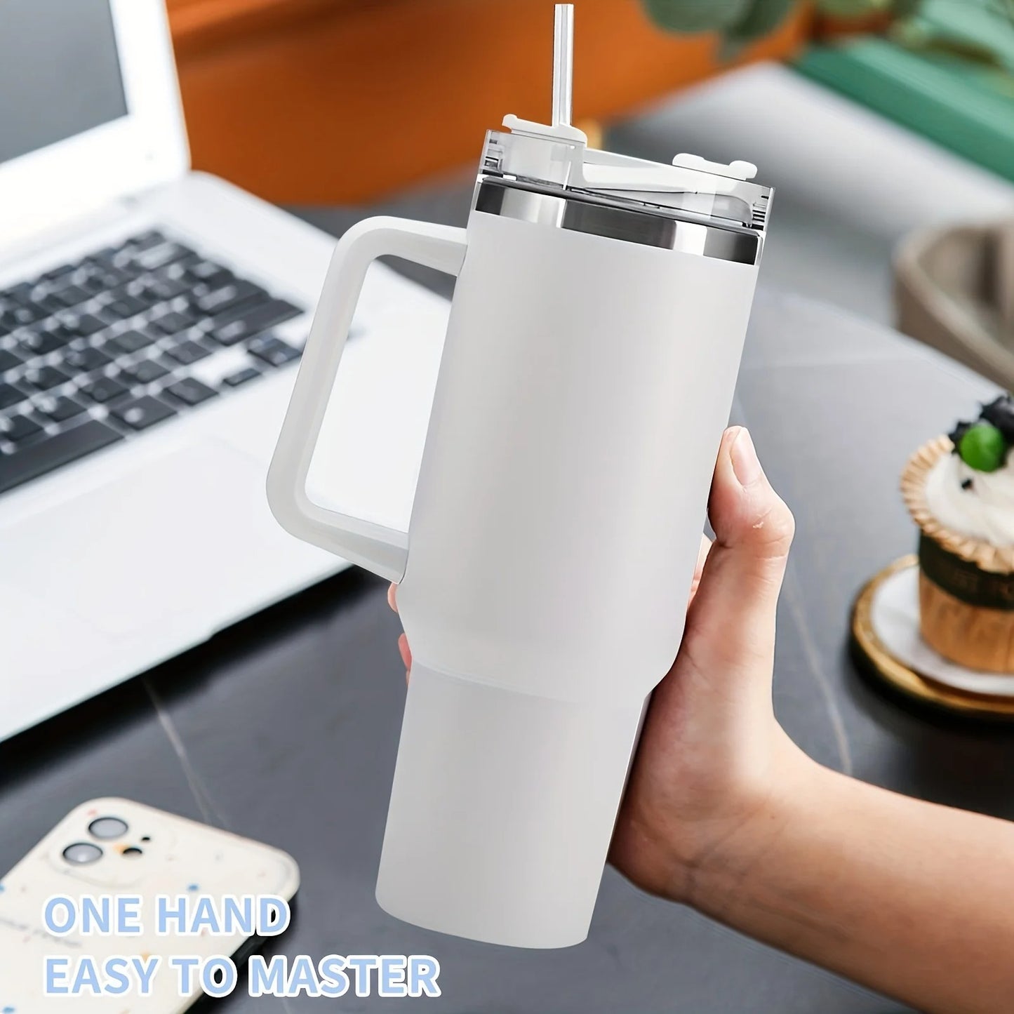 OPTI-40oz Tumbler Vacuum Insulated Thermos Custom Travel Cup Stainless Steel Water Bottle Coffee Mugs With Handle Outdoor Drinkware