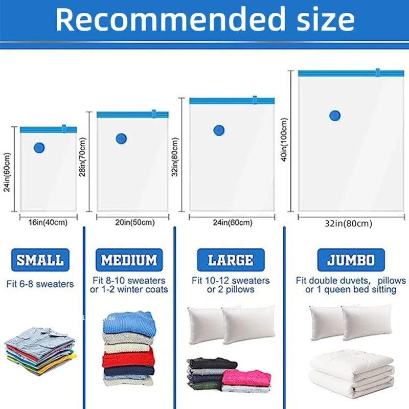 OPTI-Vacuum Storage Bags Wardrobe Organizer Vacuum Seal Bag Space Saving Bags for Clothes Pillow Blanket Travel Vacuum Bag Package